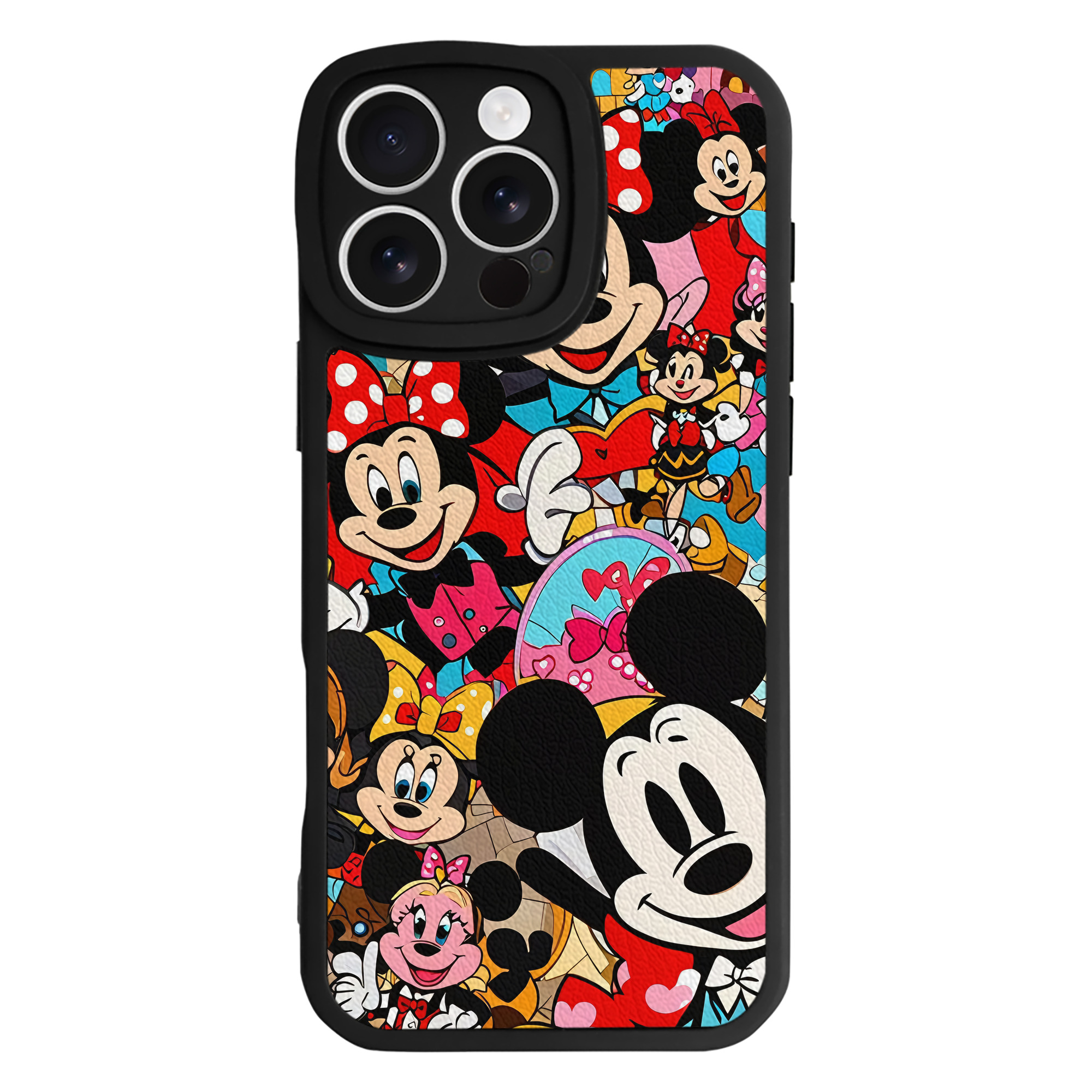 （画像用） ミッキーマウス Mickey Mouse 【iPhone 16シリーズ対応】シリコンスマホケース（レザー調） 材質：シリコン